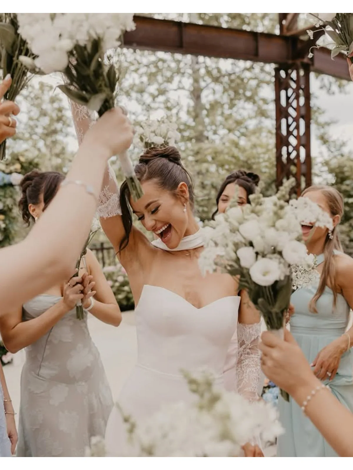 Miss Scarlett bride wearing a modern luxury bridal gown